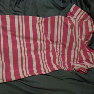 Old Navy Pink & White Striped Midi Dress